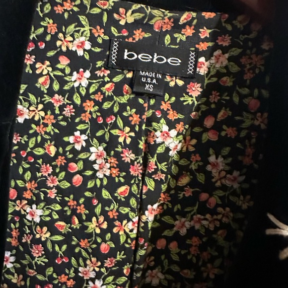 bebe Velvet Embroidered Blazer Jacket XS Vintage - Picture 3 of 14